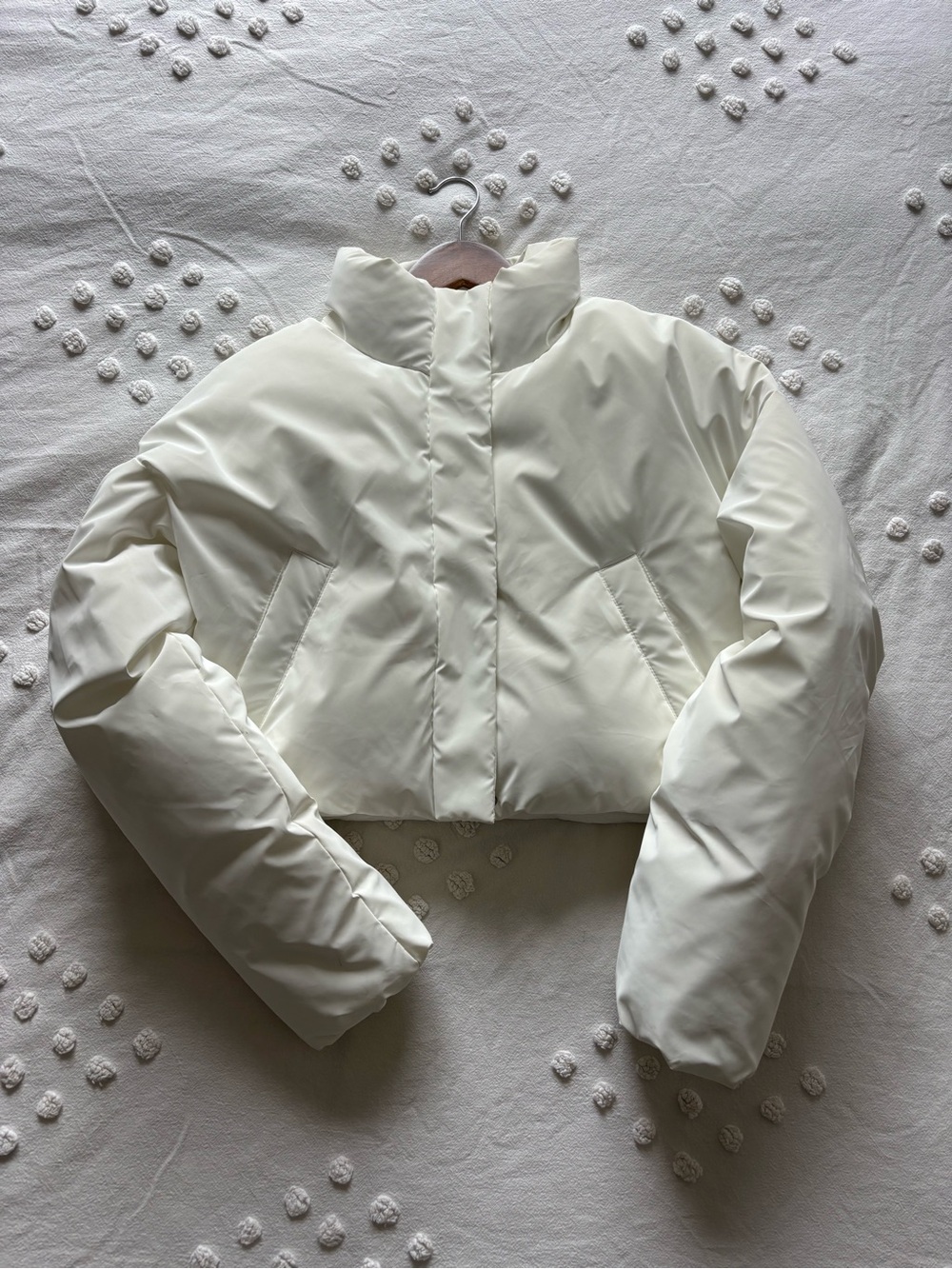 Garage Puffer, Padded Puff in Bright White. Cropped, Never worn. Size Small